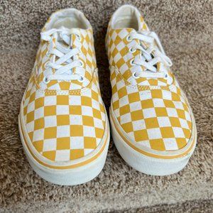 Vans Yellow and White Checkered Sneakers